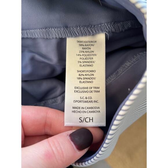 NWT S.C. & CO. Blue Stripe 360 Degrees Tummy Control Skort Size Small Women’s - Picture 4 of 8